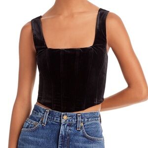 Aqua Velvet Corset Top